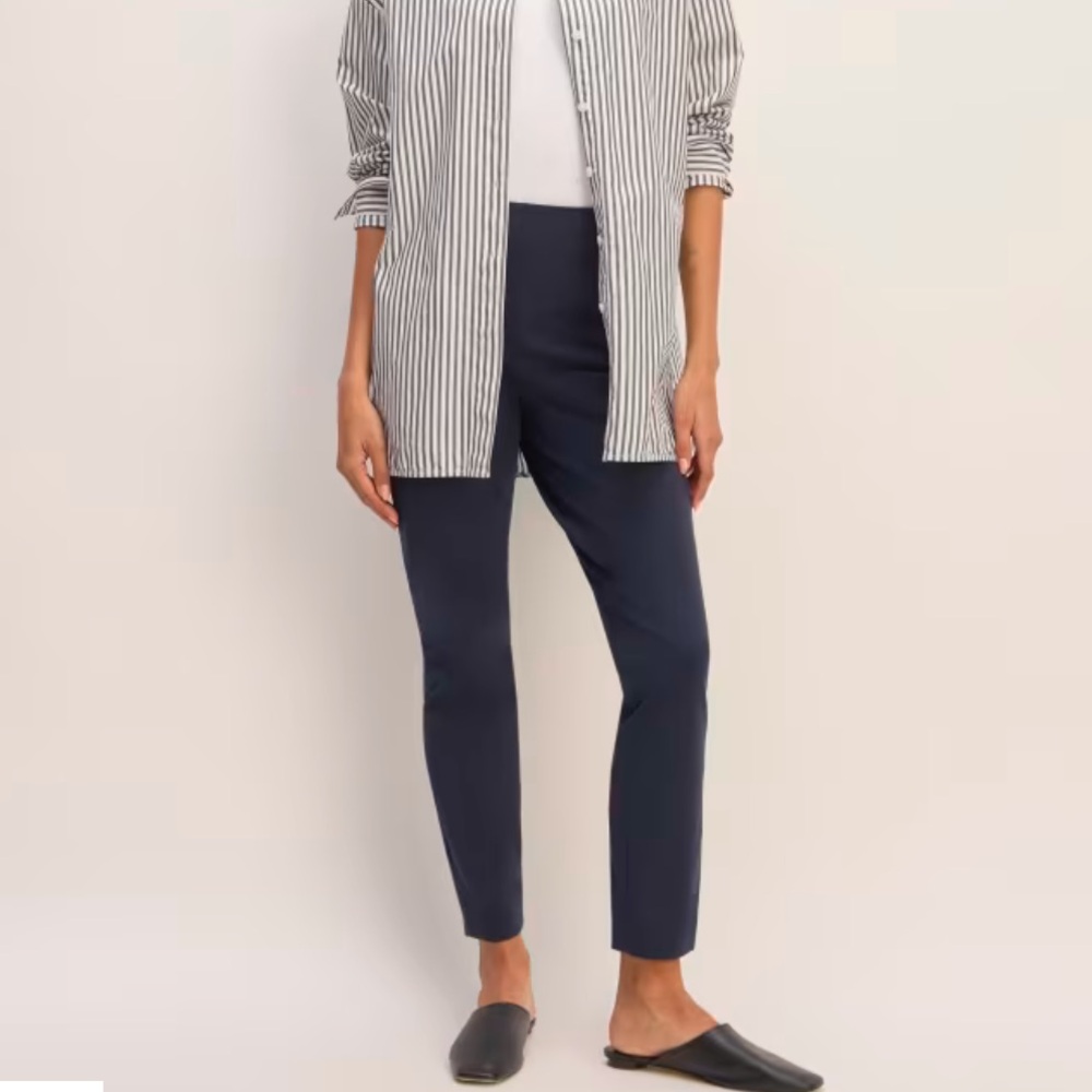 NWT Everlane Curvy Side-Zip Work Pant, Navy, Size 10